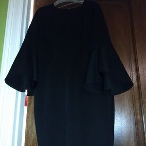 Black bell sleeve dress